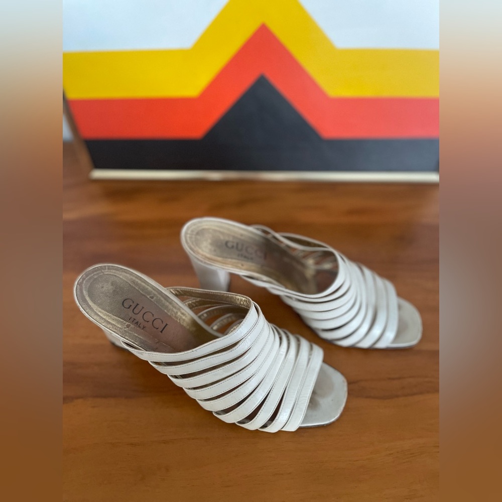 Vintage Gucci block heel sandal